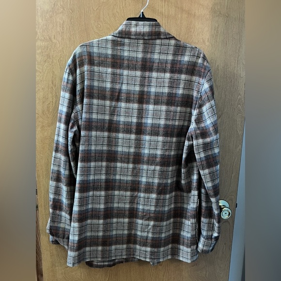 Pendleton Lightweight Shirt Jacket Brown & Beige Plaid VTG Mens Large EUC - Picture 2 of 9